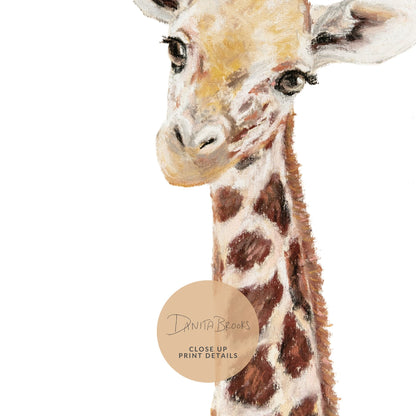 Giraffe Painting Print - Pastel Animals Collection