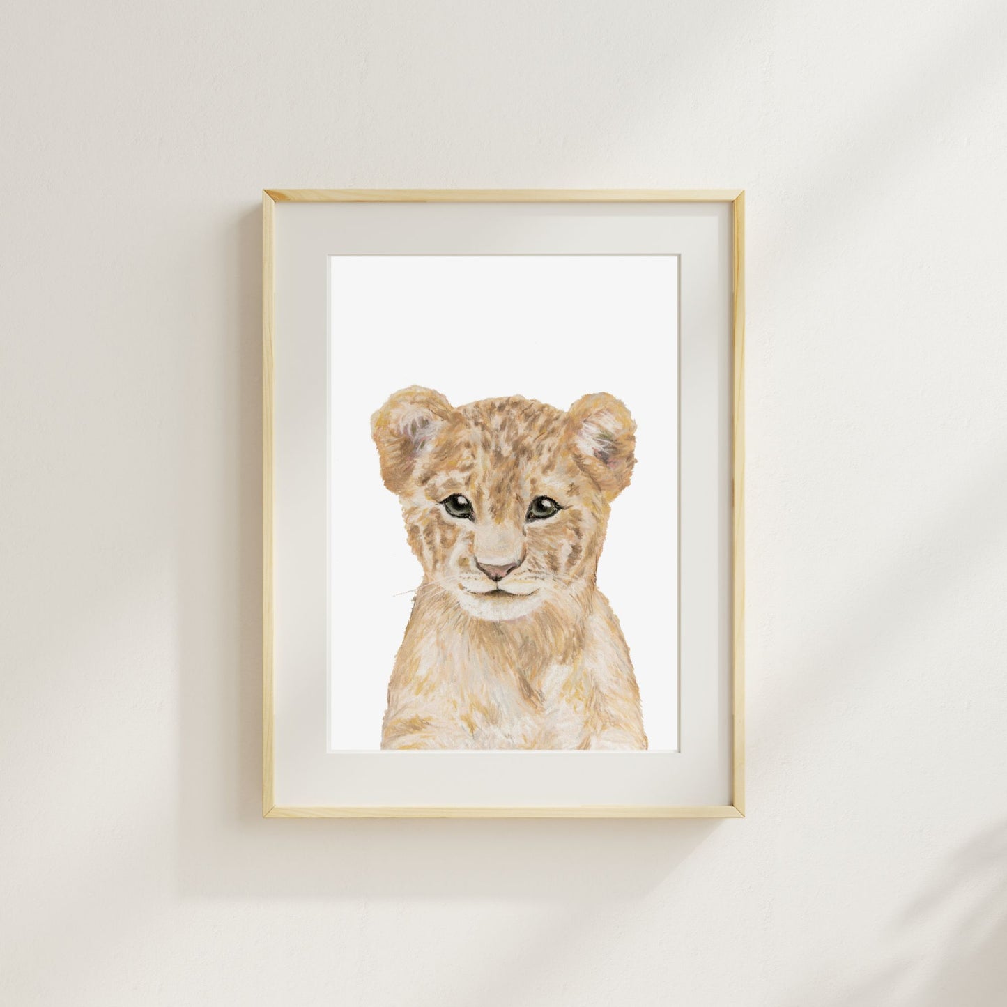 Lion Cub Painting Print - Pastel Animals Collection