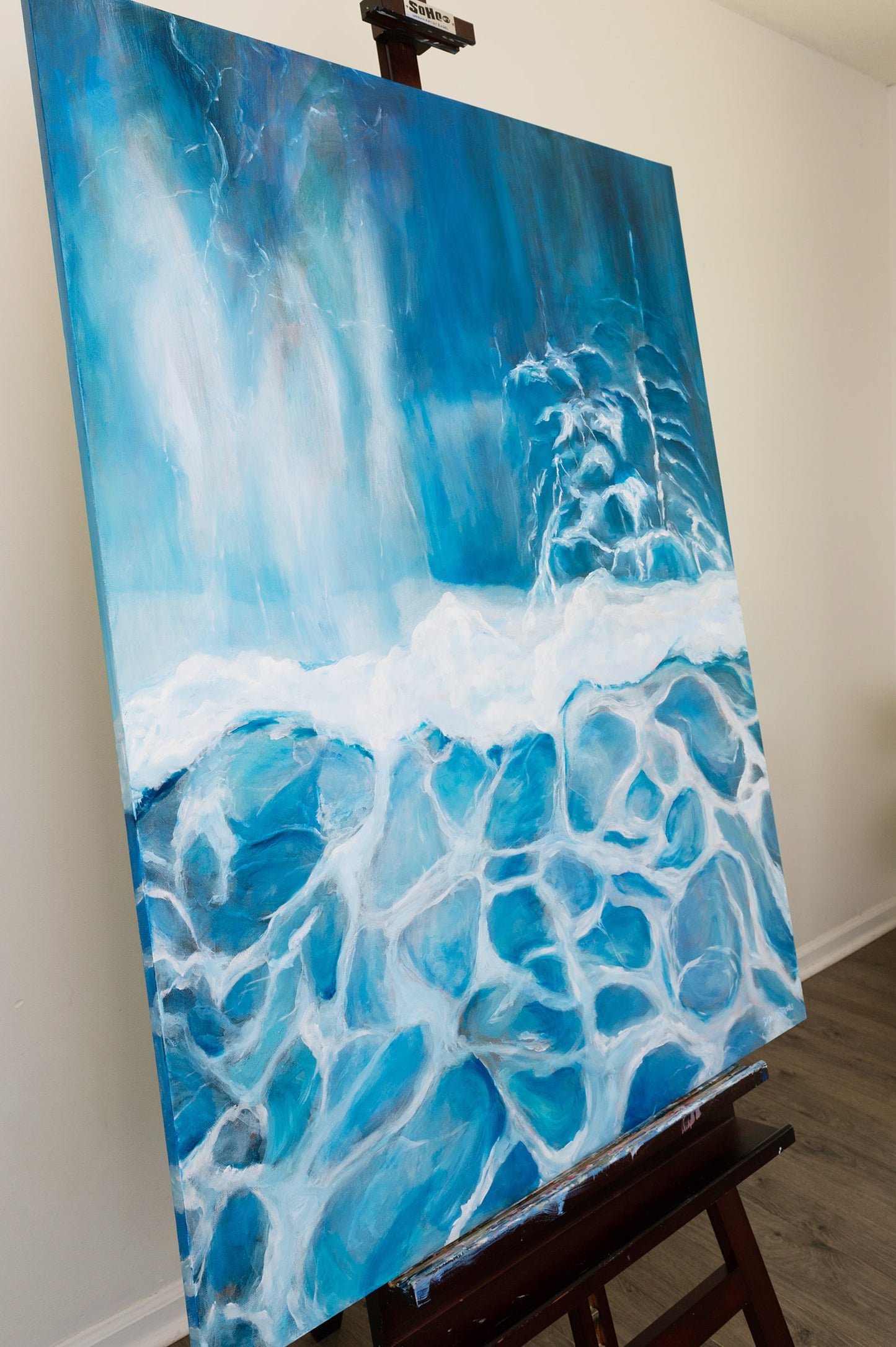 "Drawn" Original Oil Wave Painting 36"x48"