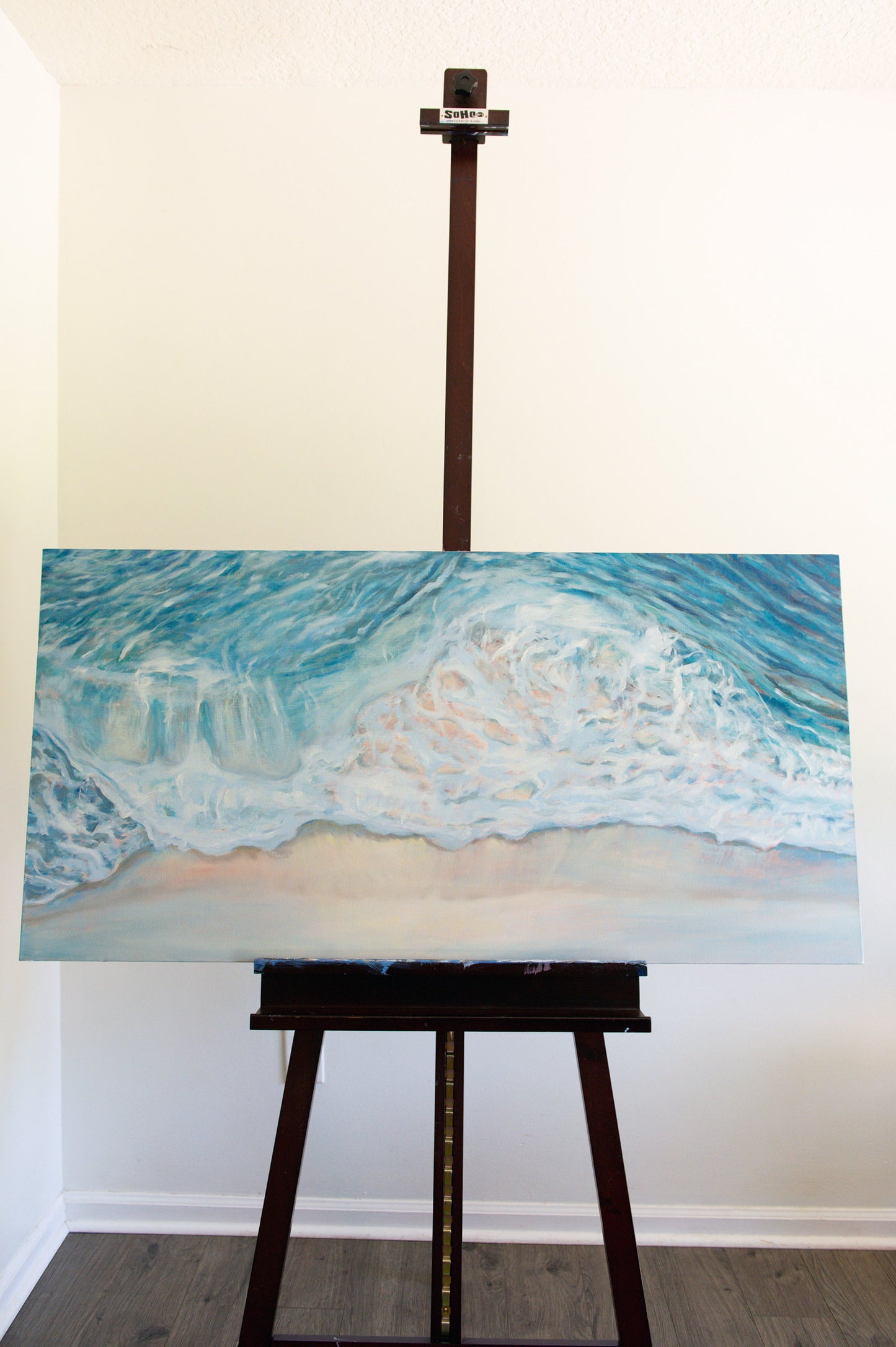 "Shoreline" Original Aerial Wave Painting 24"x48"