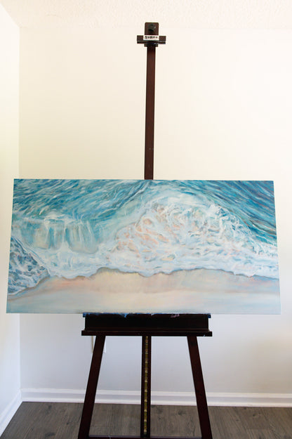 "Shoreline" Original Aerial Wave Painting 24"x48"