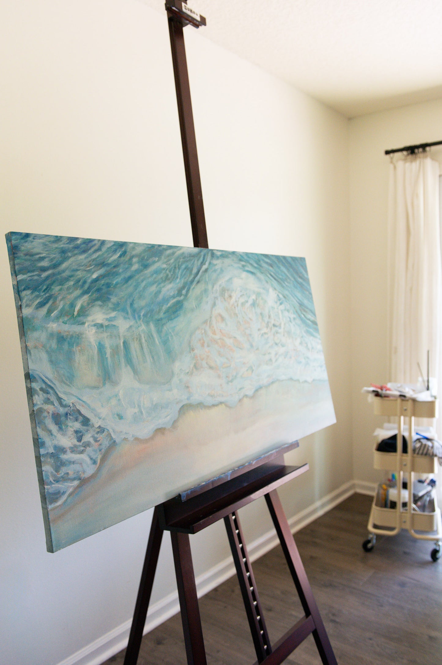 "Shoreline" Original Aerial Wave Painting 24"x48"