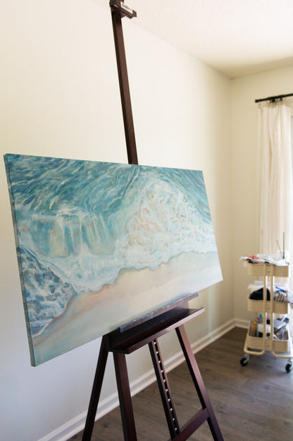"Shoreline" Original Aerial Wave Painting 24"x48"