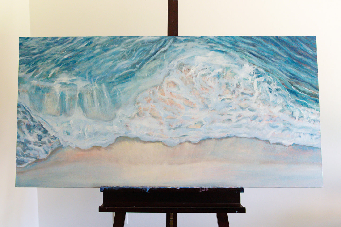 "Shoreline" Original Aerial Wave Painting 24"x48"