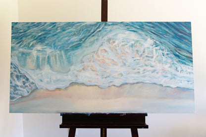 "Shoreline" Original Aerial Wave Painting 24"x48"