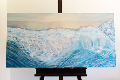"Shoreline" Original Aerial Wave Painting 24"x48"