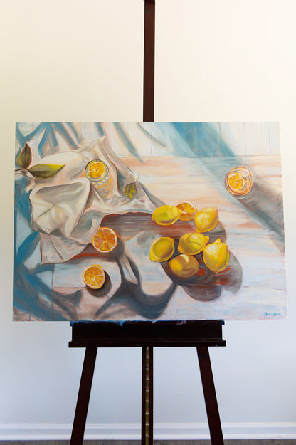 "Given" Original Lemon Still Life Painting 30"x40"