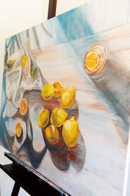 "Given" Original Lemon Still Life Painting 30"x40"
