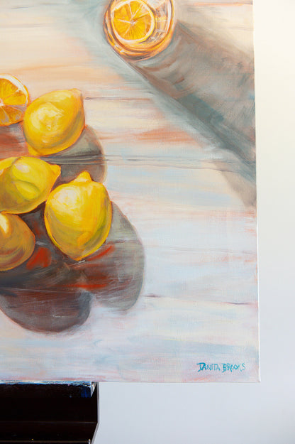 "Given" Original Lemon Still Life Painting 30"x40"