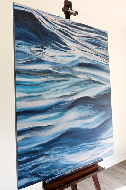 “Held” 36"x48" Ocean Wave Painting