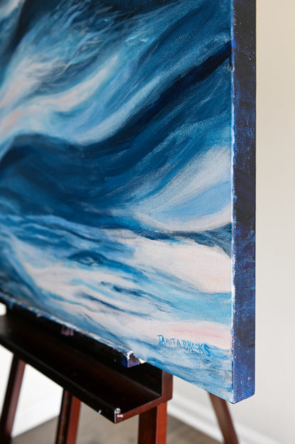 “Held” 36"x48" Ocean Wave Painting