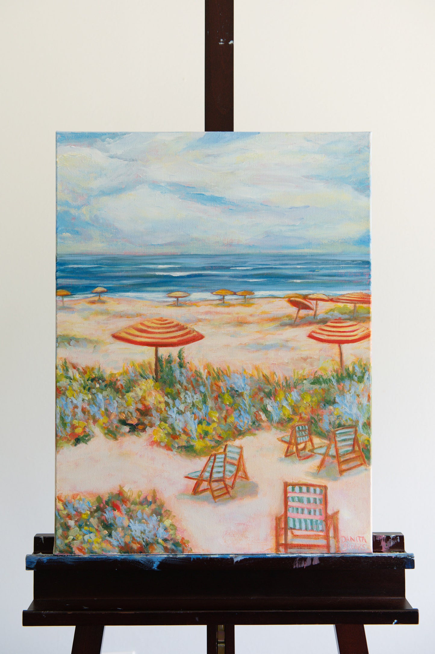 "Unhurried" Original Oil Beach Painting 18"x24"