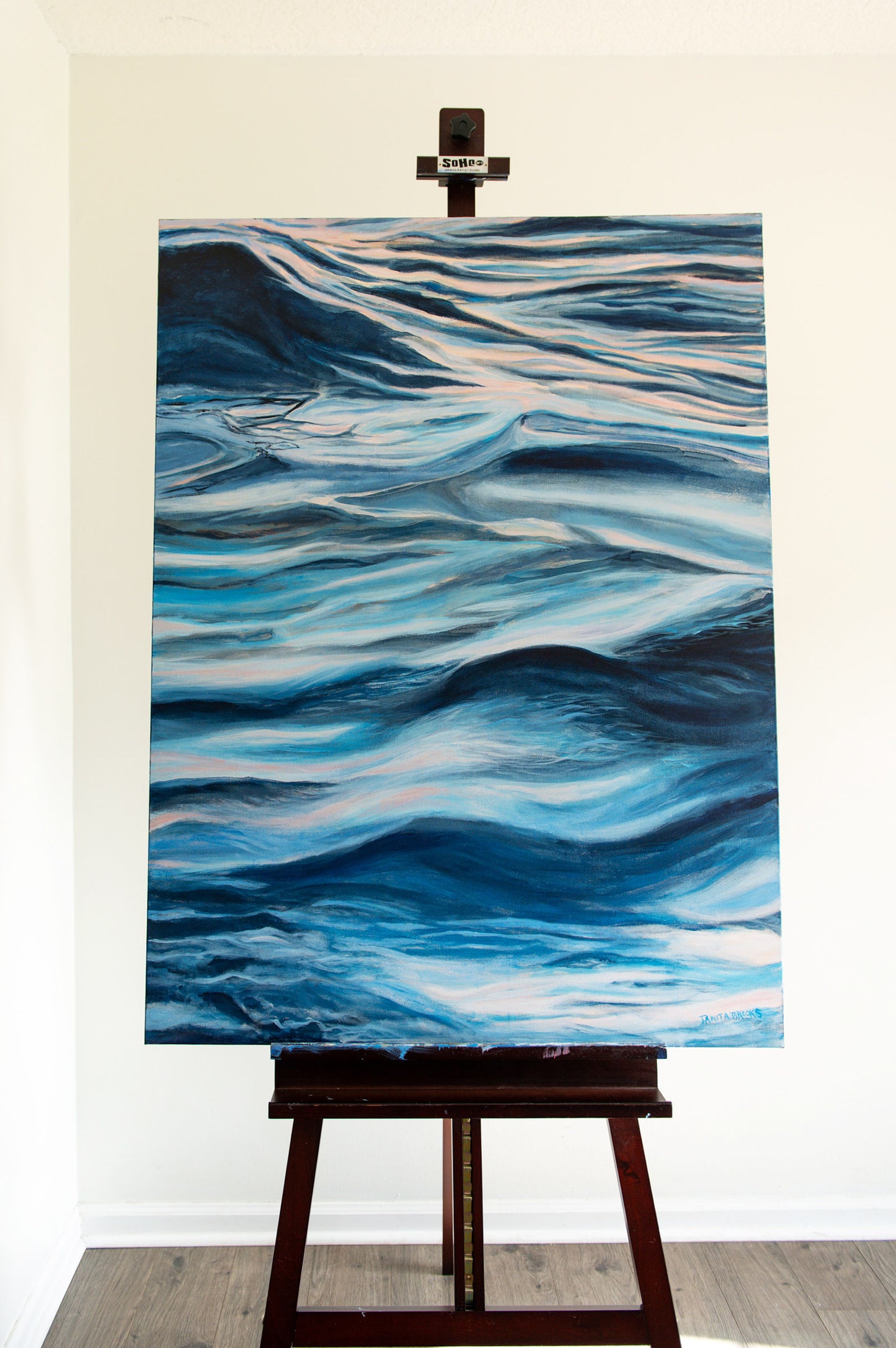 “Held” 36"x48" Ocean Wave Painting