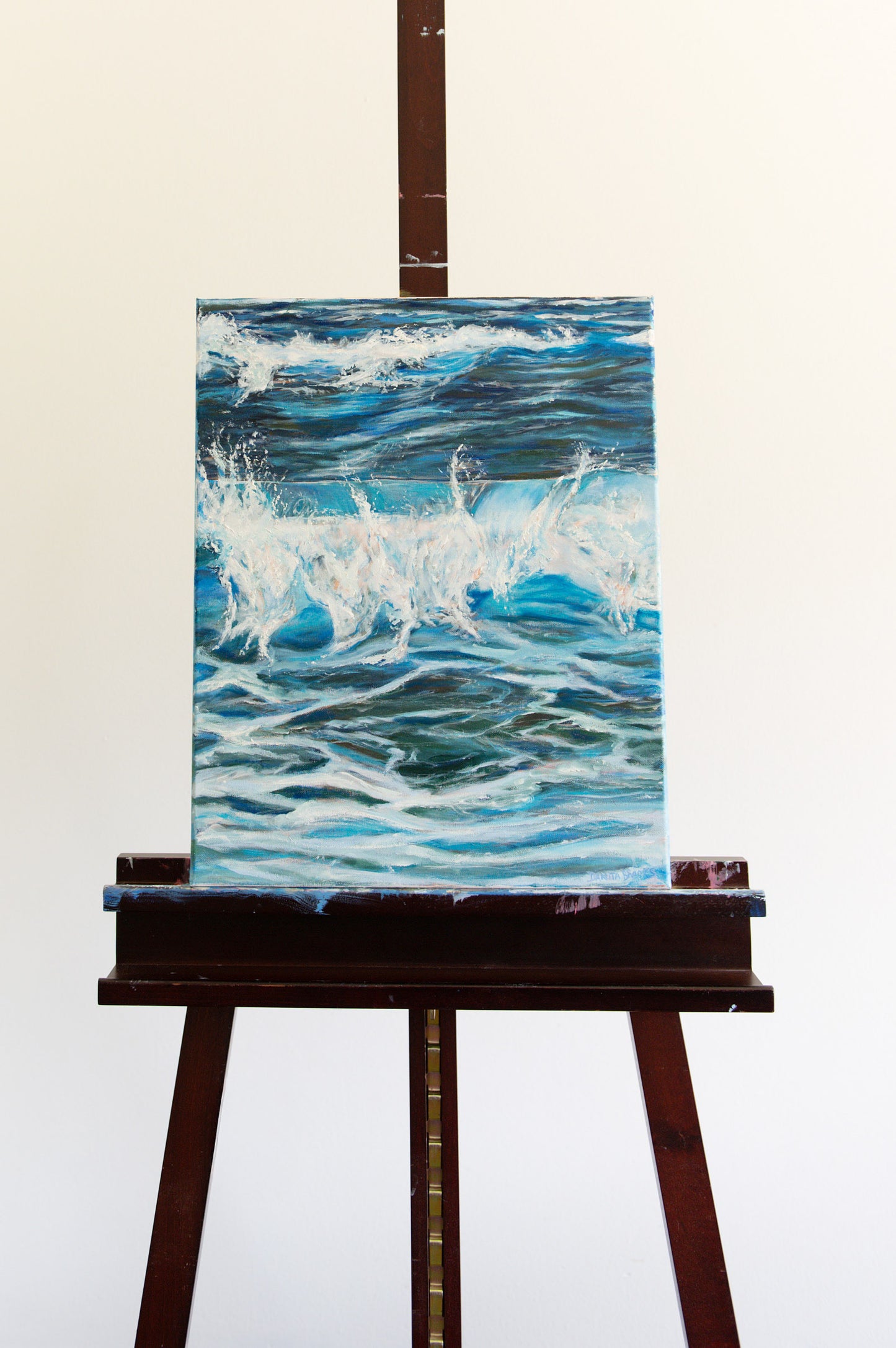 "The Break" Original Coastal Wave Painting 16"x20"