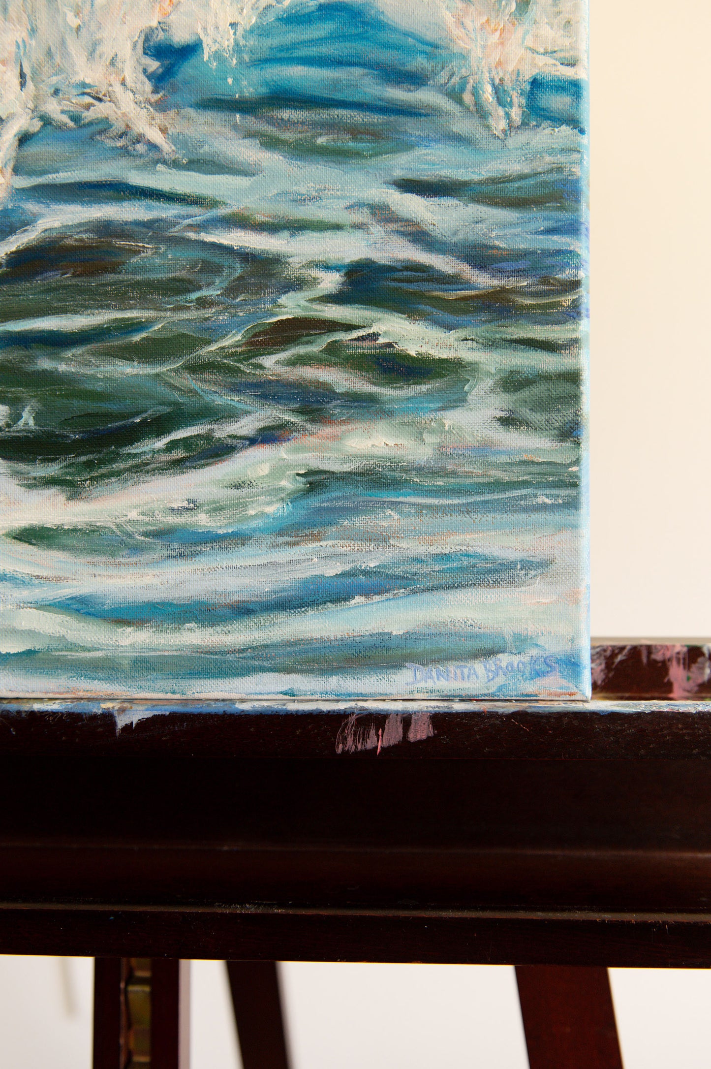 "The Break" Original Coastal Wave Painting 16"x20"