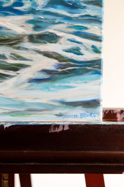 "The Surge" Original Coastal Wave Painting 16"x20"