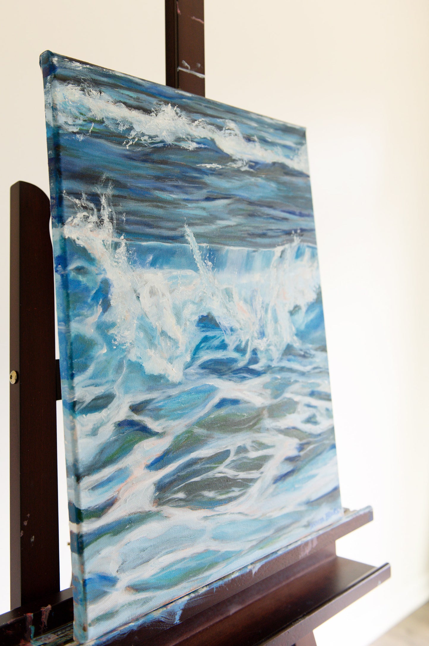 "The Surge" Original Coastal Wave Painting 16"x20"