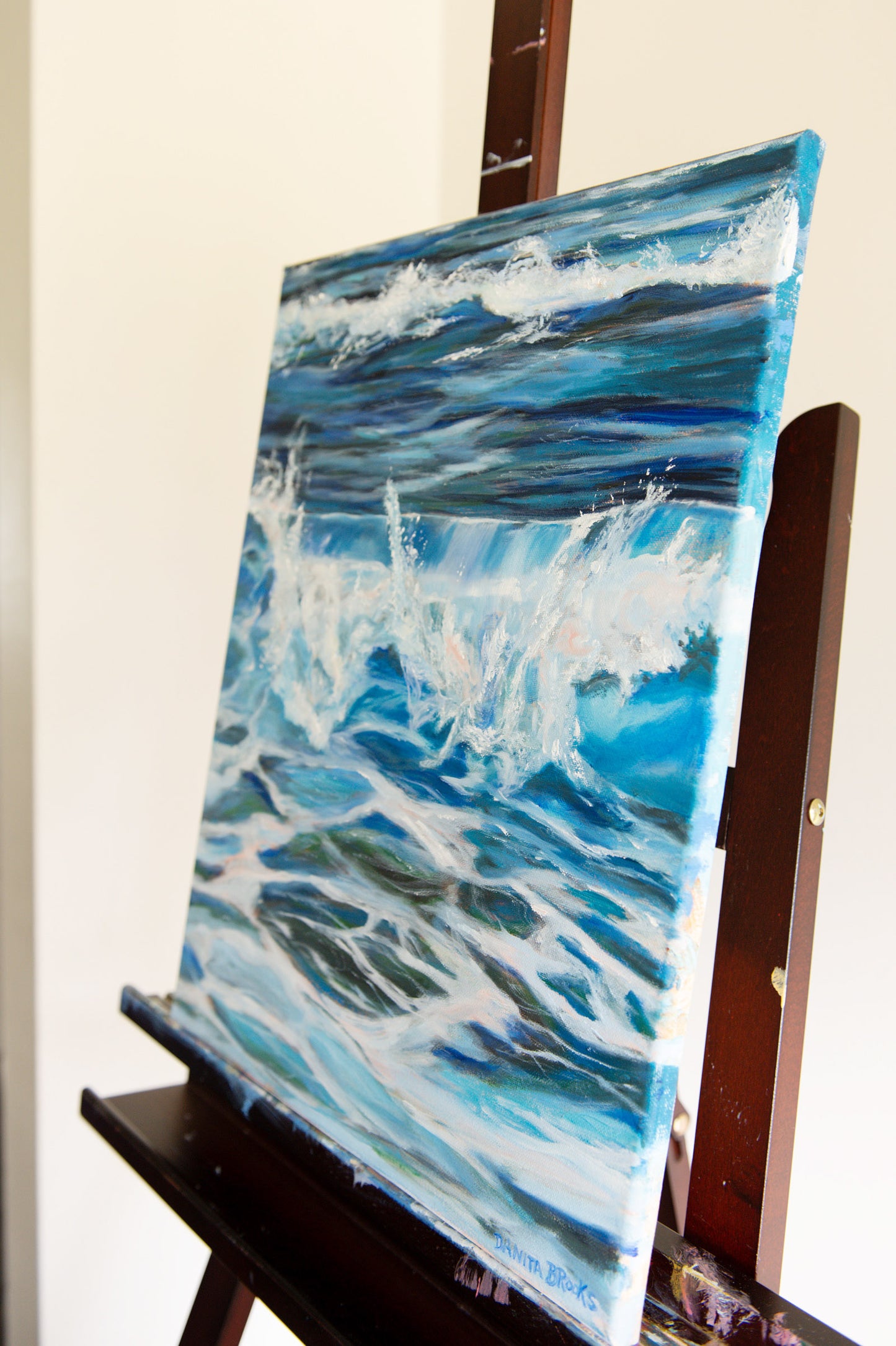 "The Surge" Original Coastal Wave Painting 16"x20"