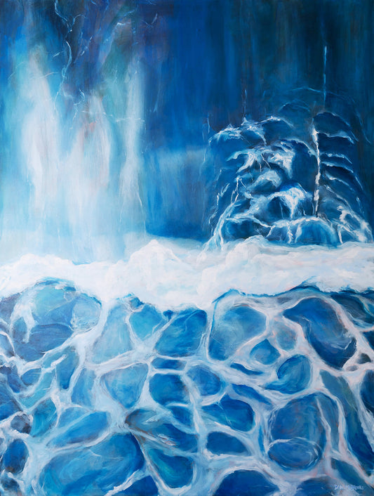 "Drawn" Original Oil Wave Painting 36"x48"
