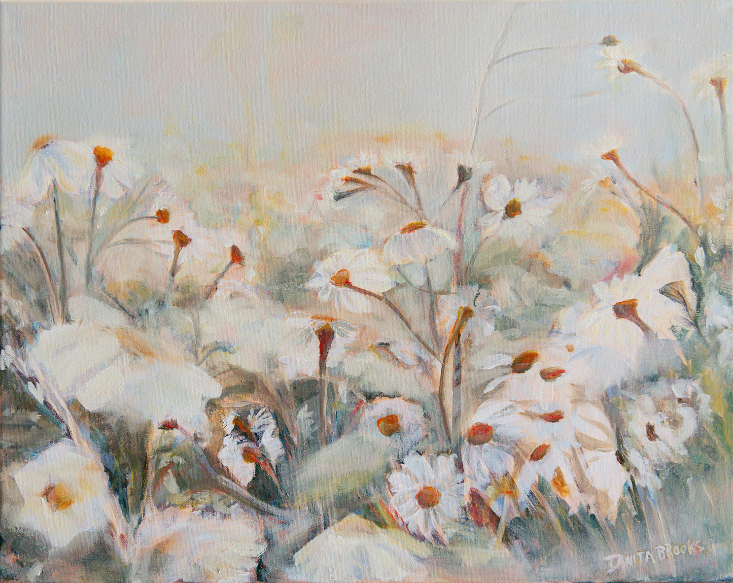 "Field Notes" Original Wild Daisy Painting 16"x20"