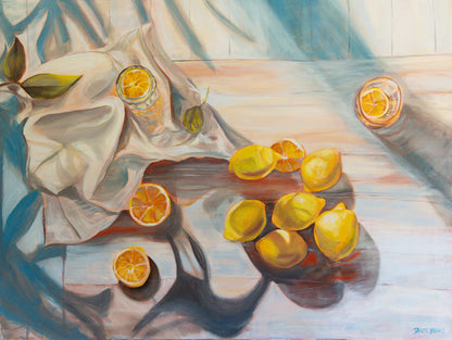 "Given" Original Lemon Still Life Painting 30"x40"