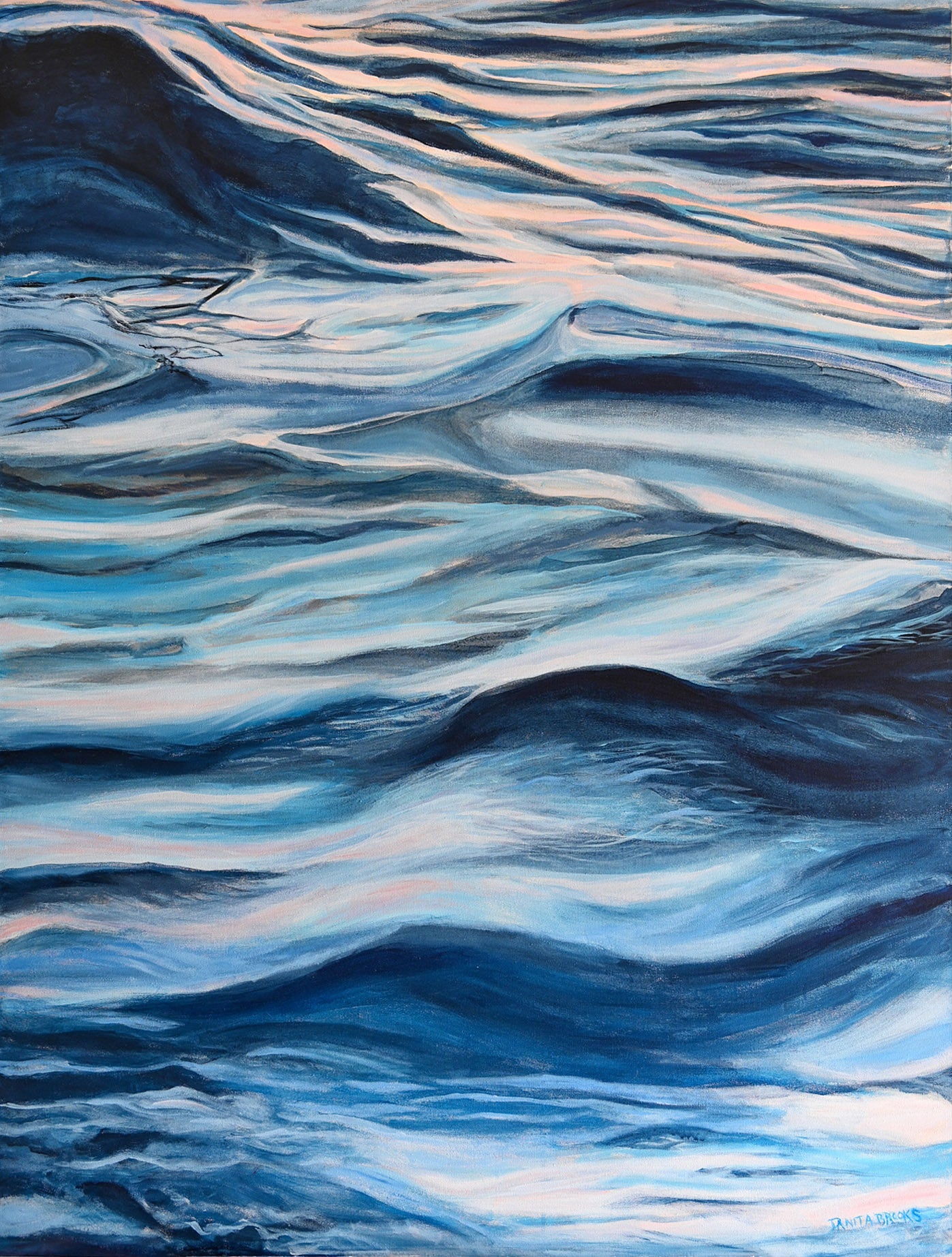 “Held” 36"x48" Ocean Wave Painting