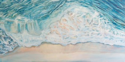 "Shoreline" Original Aerial Wave Painting 24"x48"