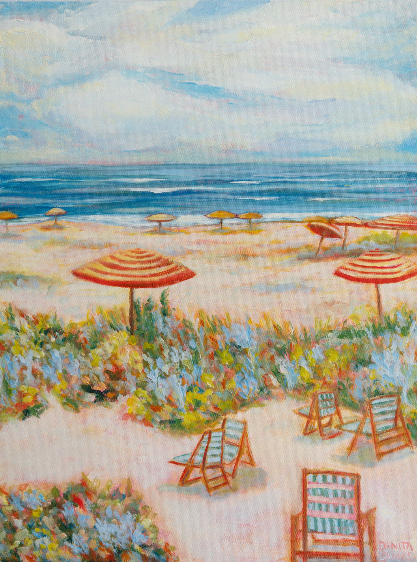 "Unhurried" Original Oil Beach Painting 18"x24"