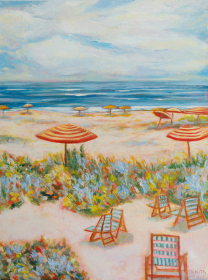 "Unhurried" Original Oil Beach Painting 18"x24"