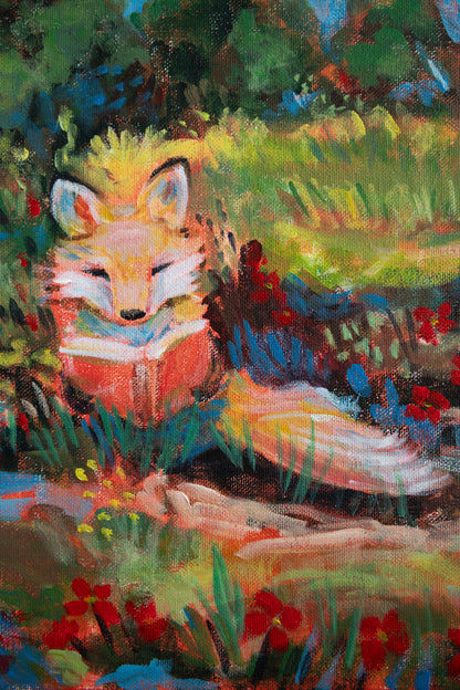 “Tales by the Trees” Storybook Bunny Painting 12x12