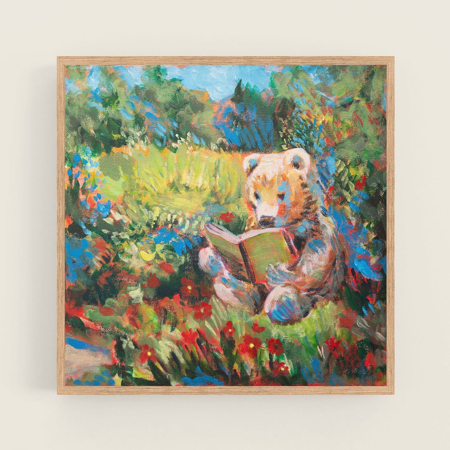 "The Little Reader" Square Art Print