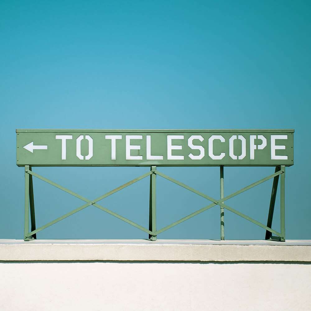 "To Telescope Sign" Square Photography Print