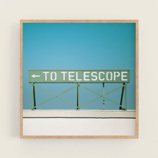 "To Telescope Sign" Square Photography Print