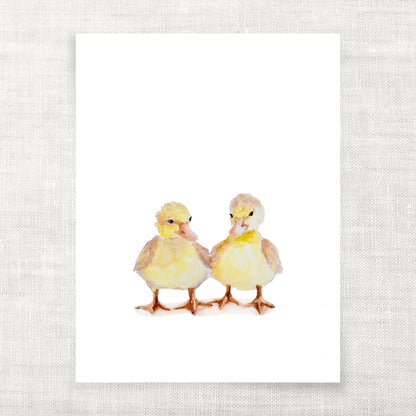 Baby Ducklings – Watercolor Nursery Print