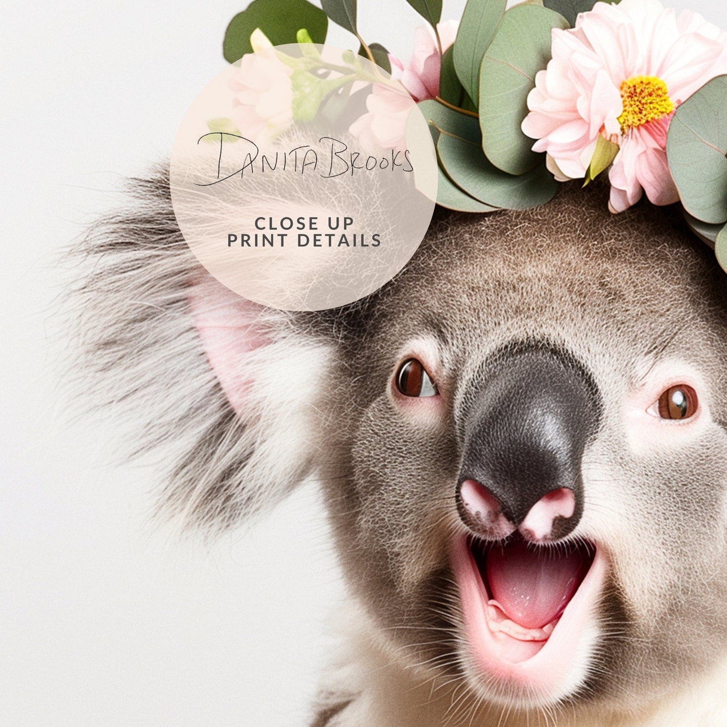 Koala Flower Crown Print