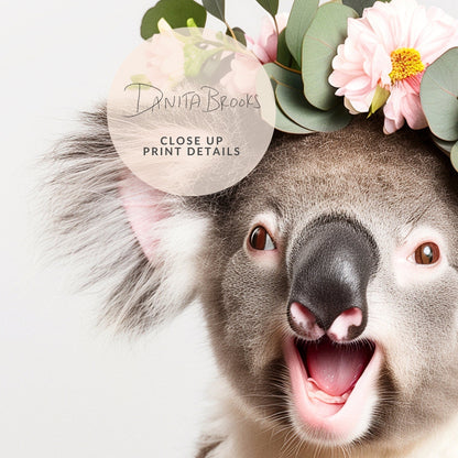 Koala Flower Crown Print