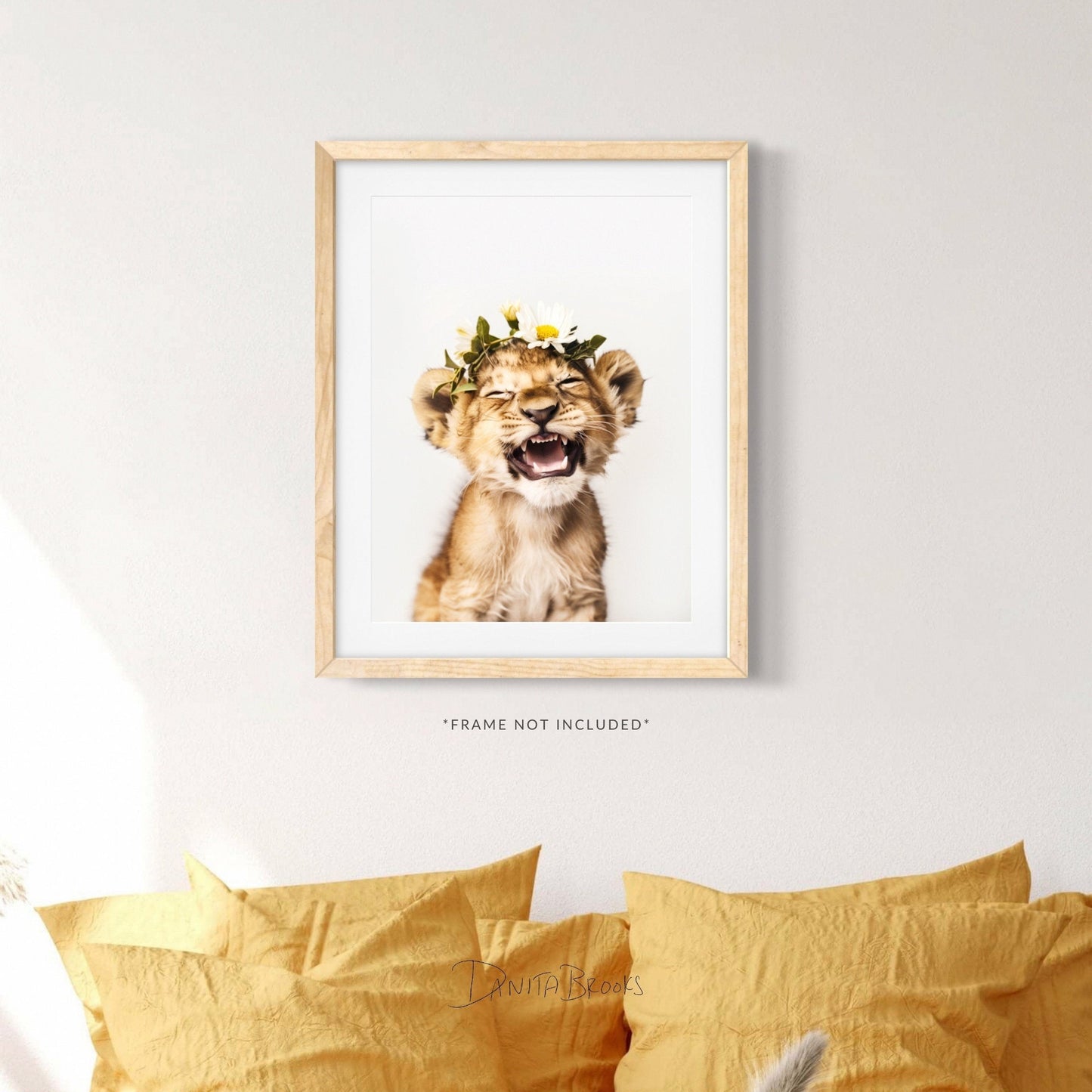 Lion Cub Flower Crown Print