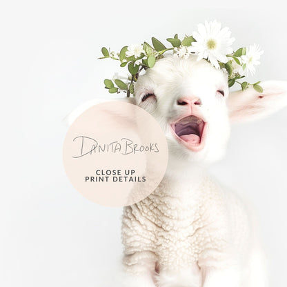 Dancing Lamb Flower Crown Print