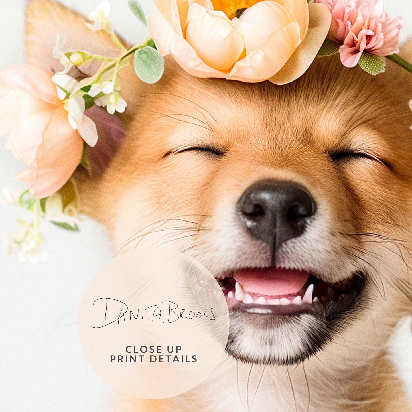 Dingo Flower Crown Print