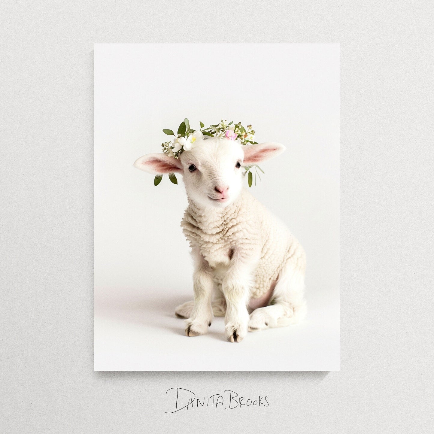 Sitting Lamb Print