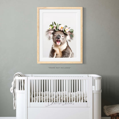 Koala Flower Crown Print