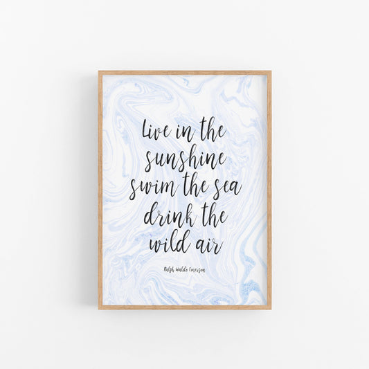 Live in the Sunshine Quote Art Print