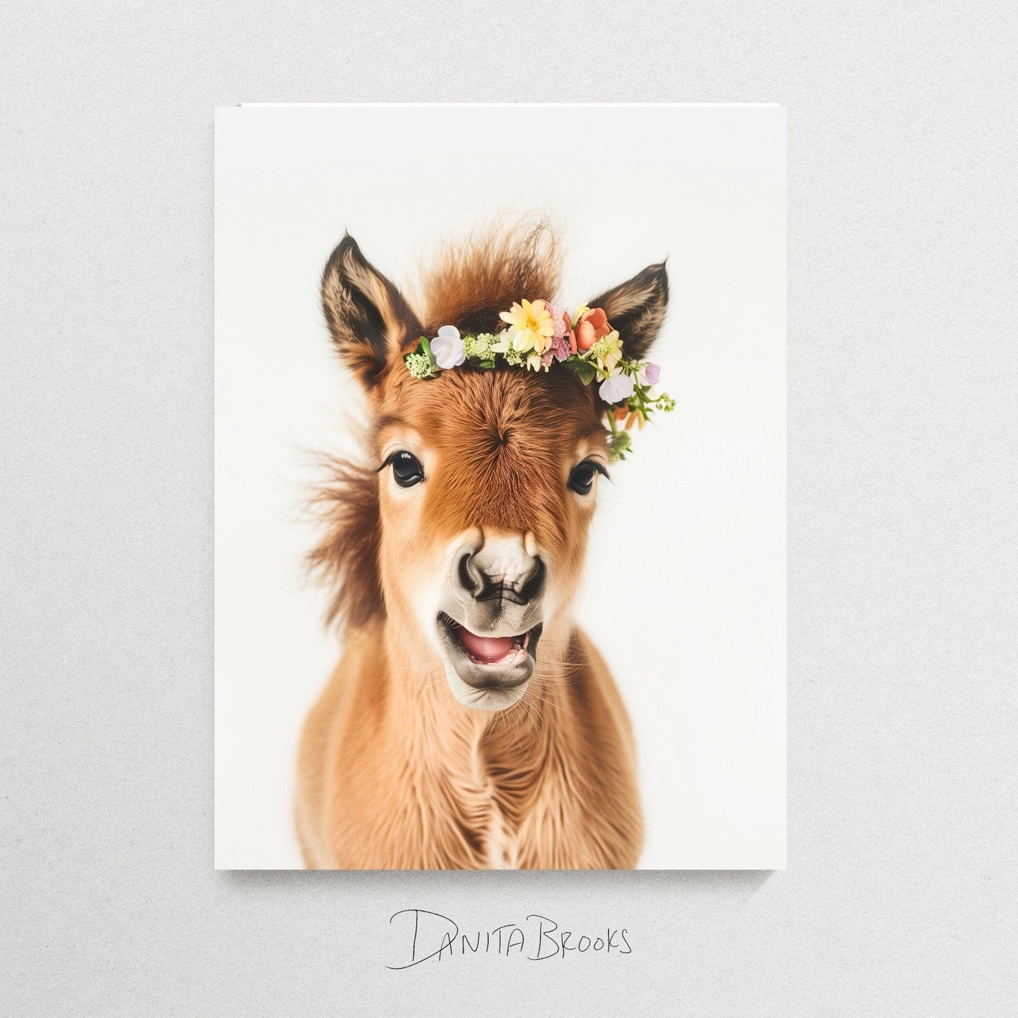 Horse Flower Crown Print