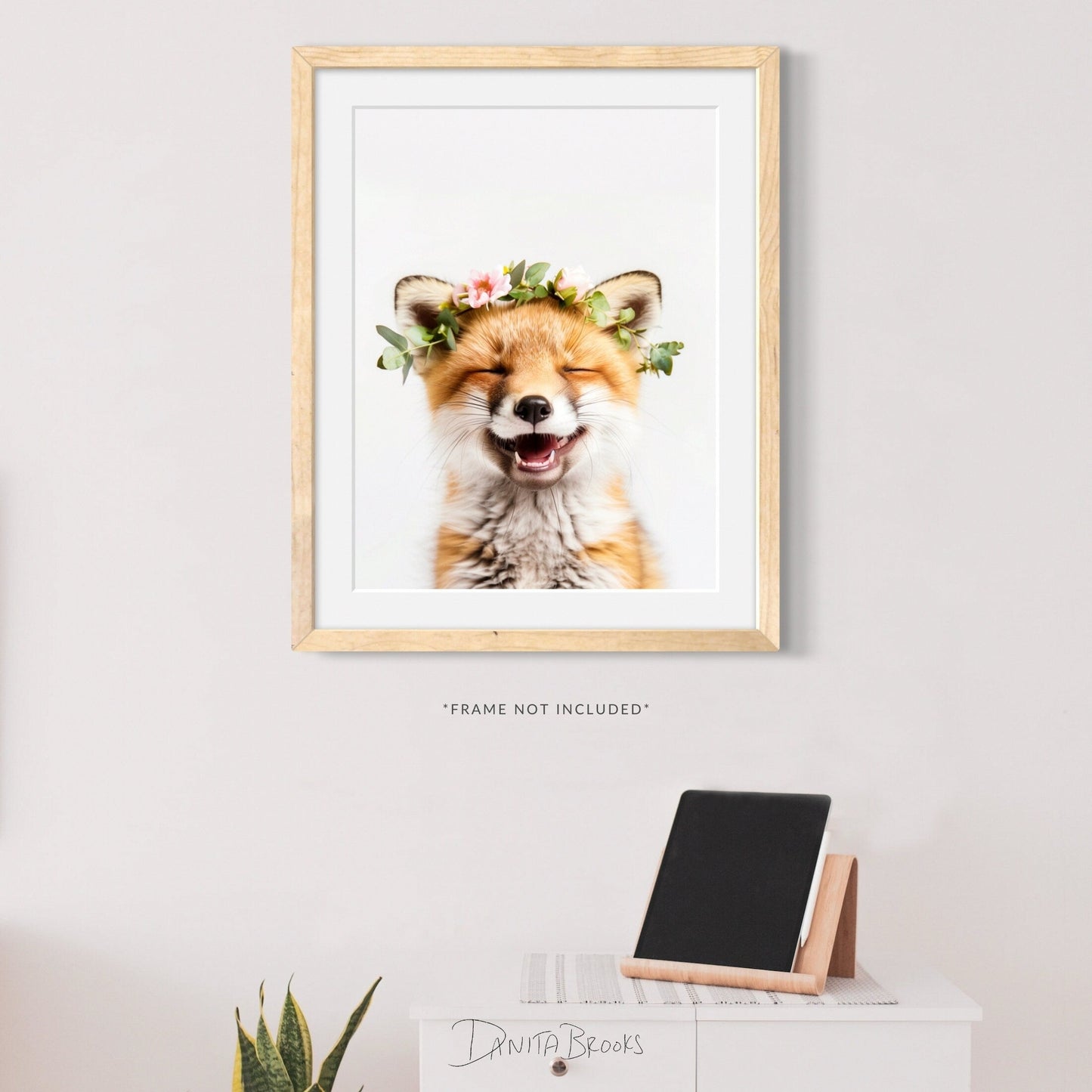 Fox Flower Crown Print