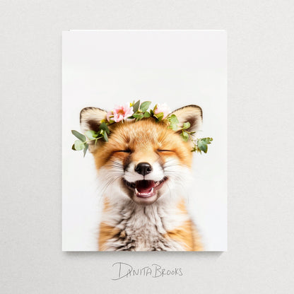 Fox Flower Crown Print