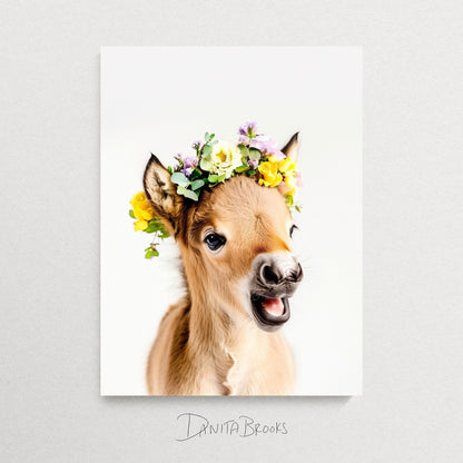 Pony Flower Crown Print