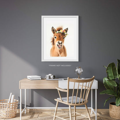 Horse Flower Crown Print