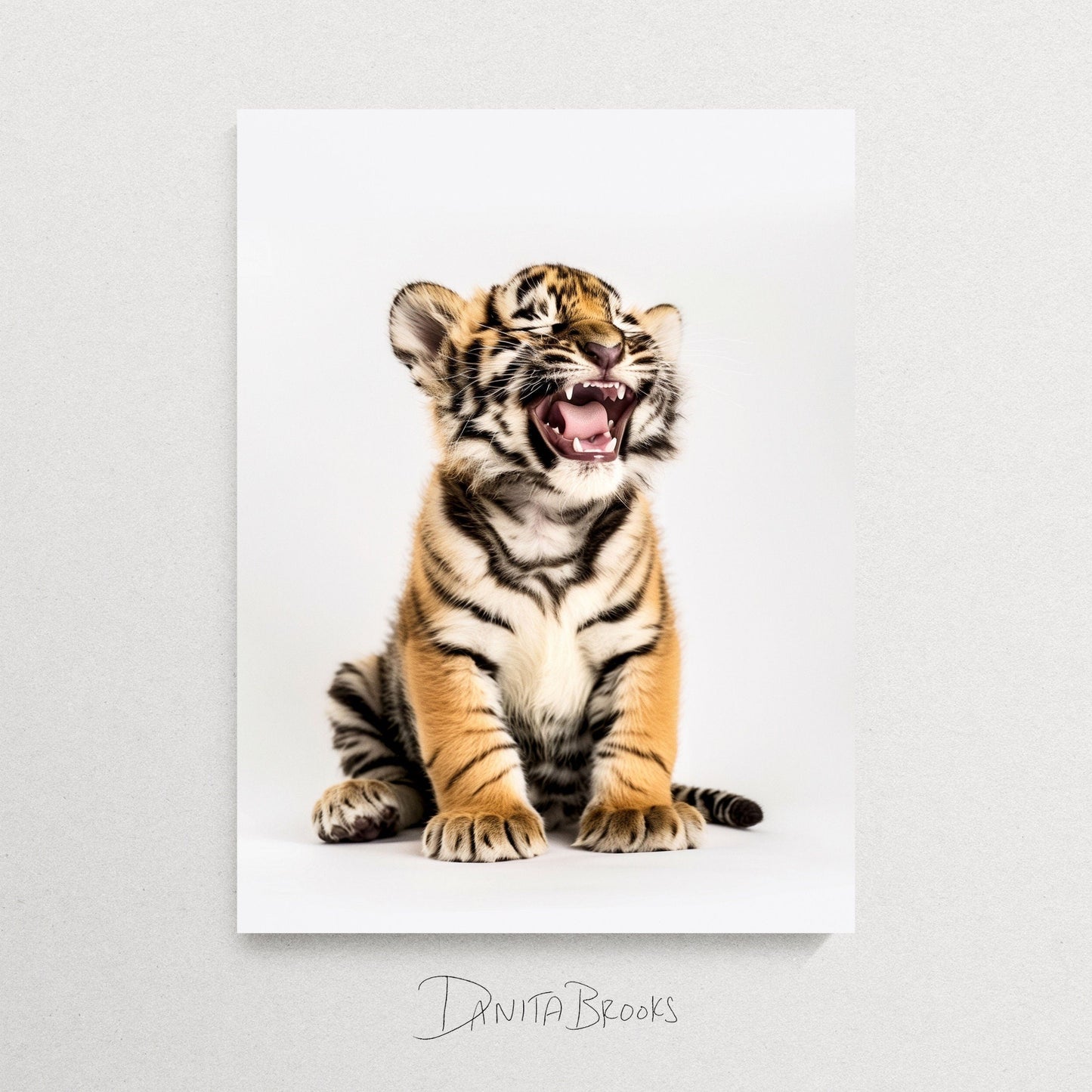 Laughing Baby Tiger Art Print