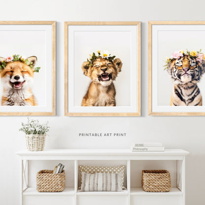 Flower Crown Animals Set