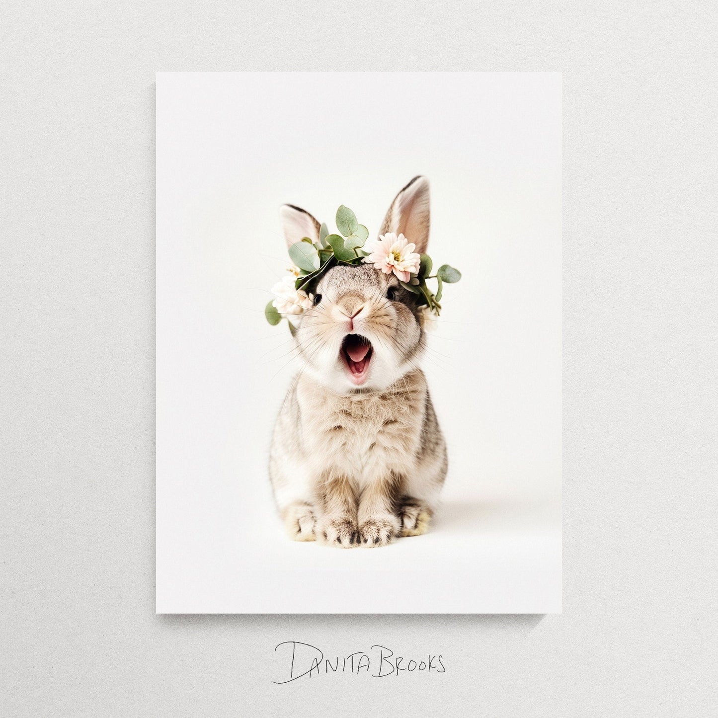 Bunny Flower Crown Print